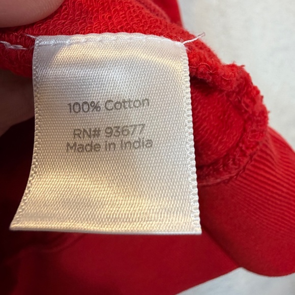 JCP Sweatshirt Mens Size Large Red 100% Cotton Crew Neck Basic Casual Preppy - Picture 4 of 8